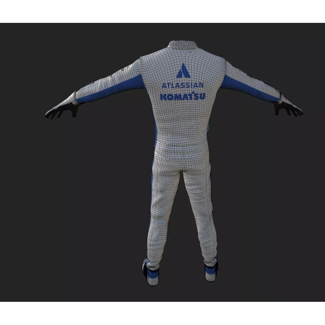 F1 Williams Racing Suits 2026 3D Model – Rigged PBR Asset, FBX, Blender - View 11