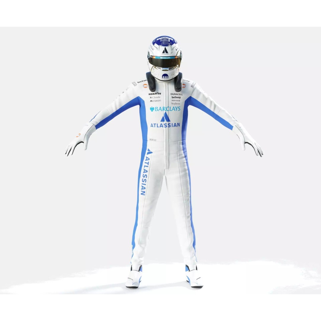 F1 Williams Racing Suits 2026 3D Model – Rigged PBR Asset, FBX, Blender - View 16