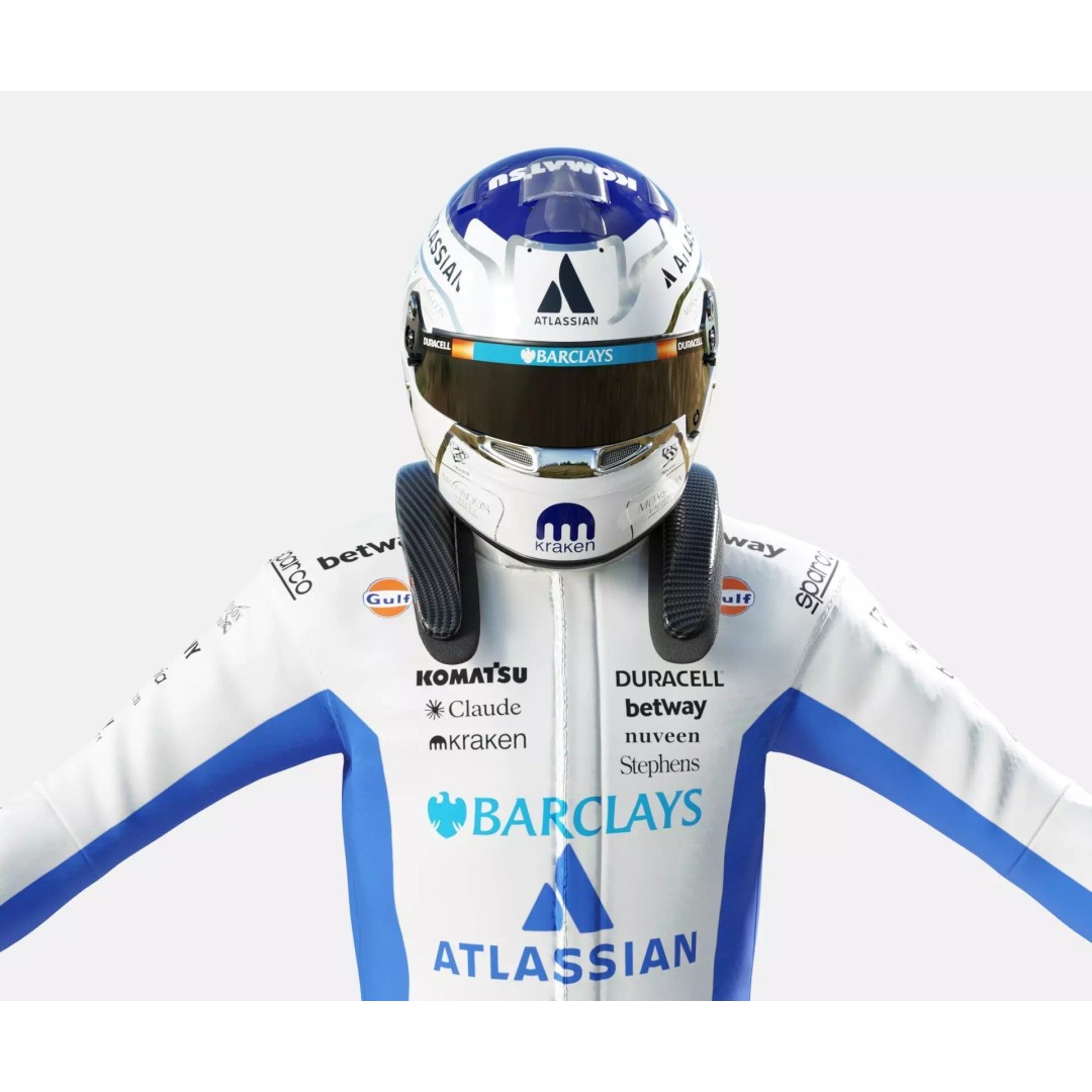 F1 Williams Racing Suits 2026 3D Model – Rigged PBR Asset, FBX, Blender - View 18