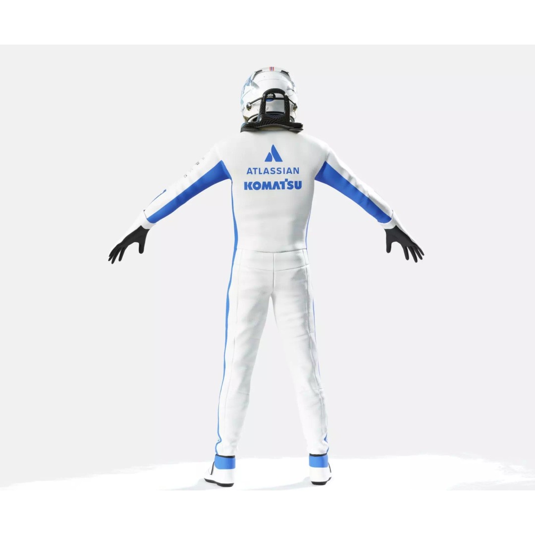 F1 Williams Racing Suits 2026 3D Model – Rigged PBR Asset, FBX, Blender - View 23