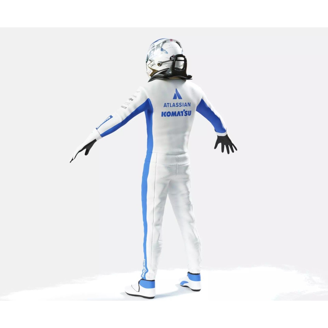 F1 Williams Racing Suits 2026 3D Model – Rigged PBR Asset, FBX, Blender - View 24