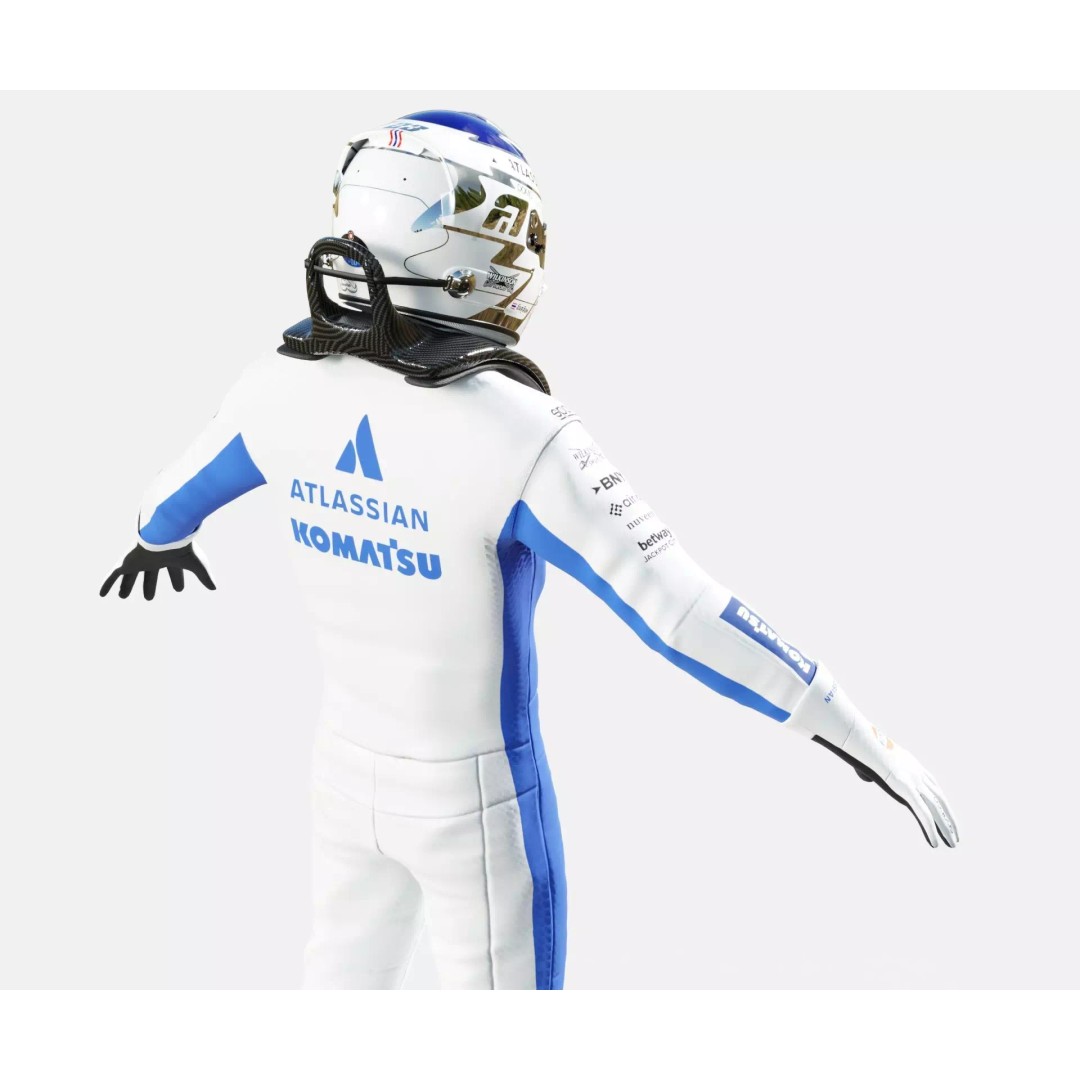 F1 Williams Racing Suits 2026 3D Model – Rigged PBR Asset, FBX, Blender - View 26