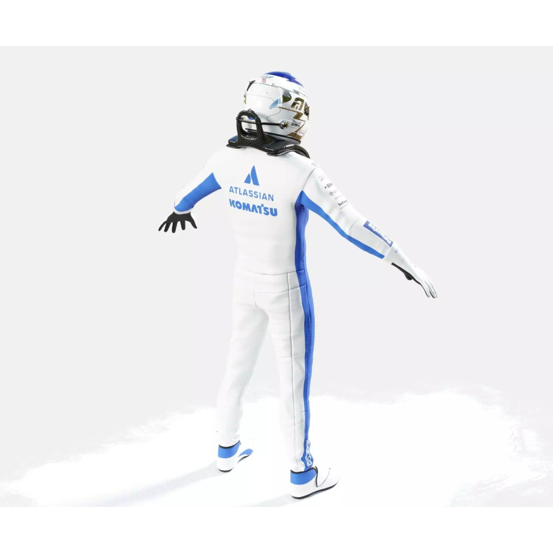 F1 Williams Racing Suits 2026 3D Model – Rigged PBR Asset, FBX, Blender - View 27