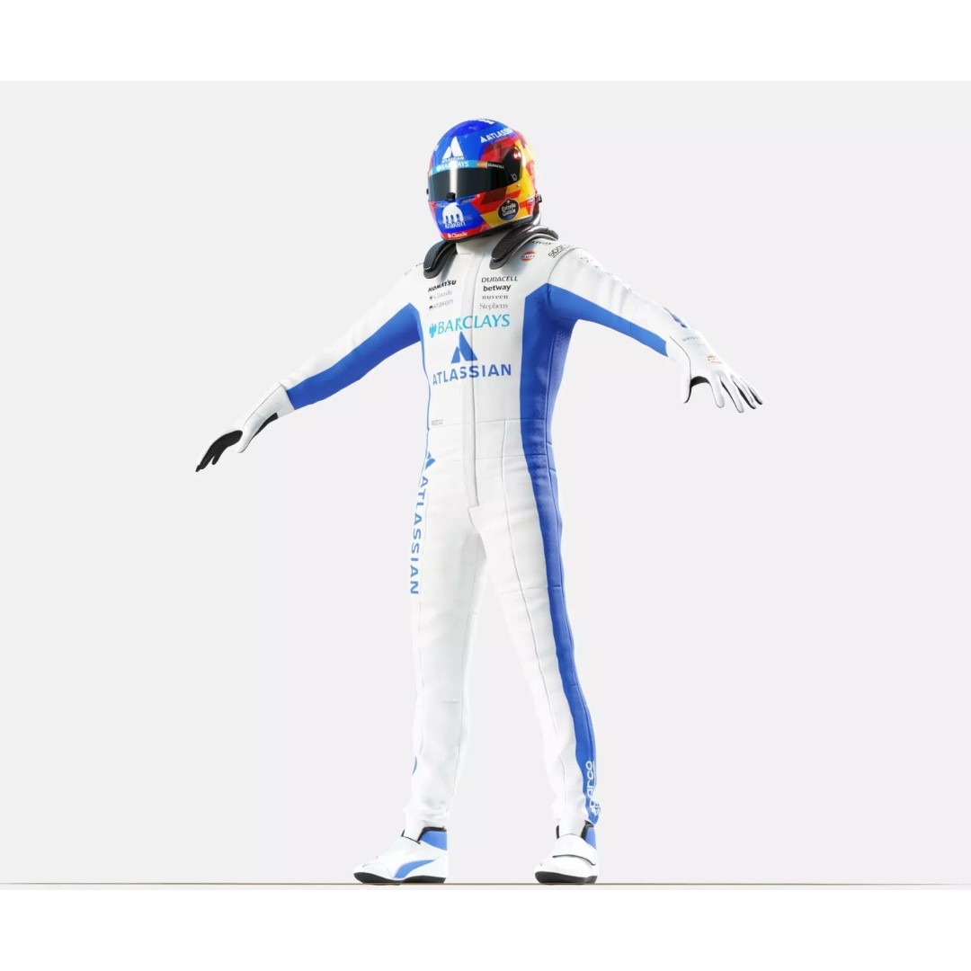 F1 Williams Racing Suits 2026 3D Model – Rigged PBR Asset, FBX, Blender - View 31