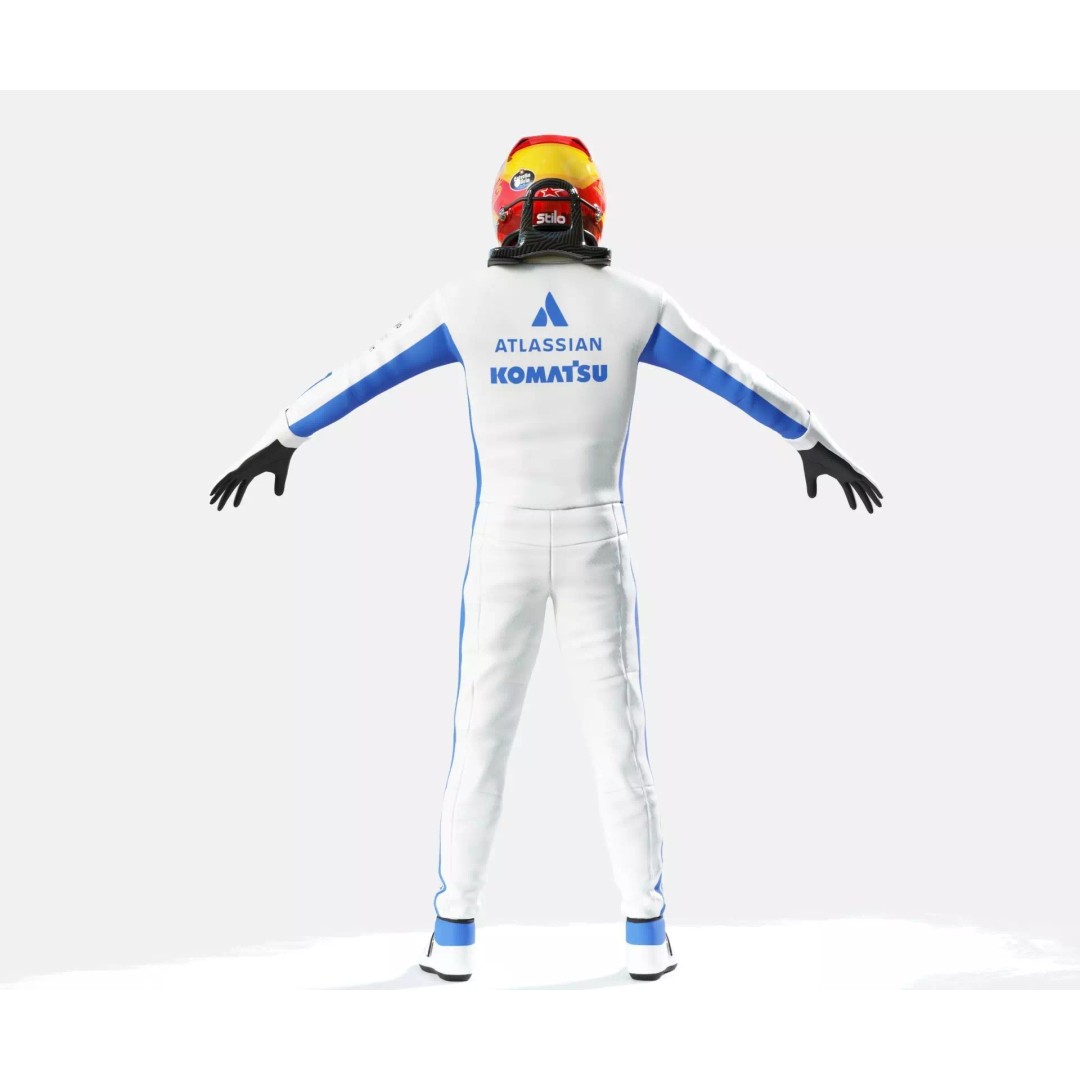 F1 Williams Racing Suits 2026 3D Model – Rigged PBR Asset, FBX, Blender - View 39