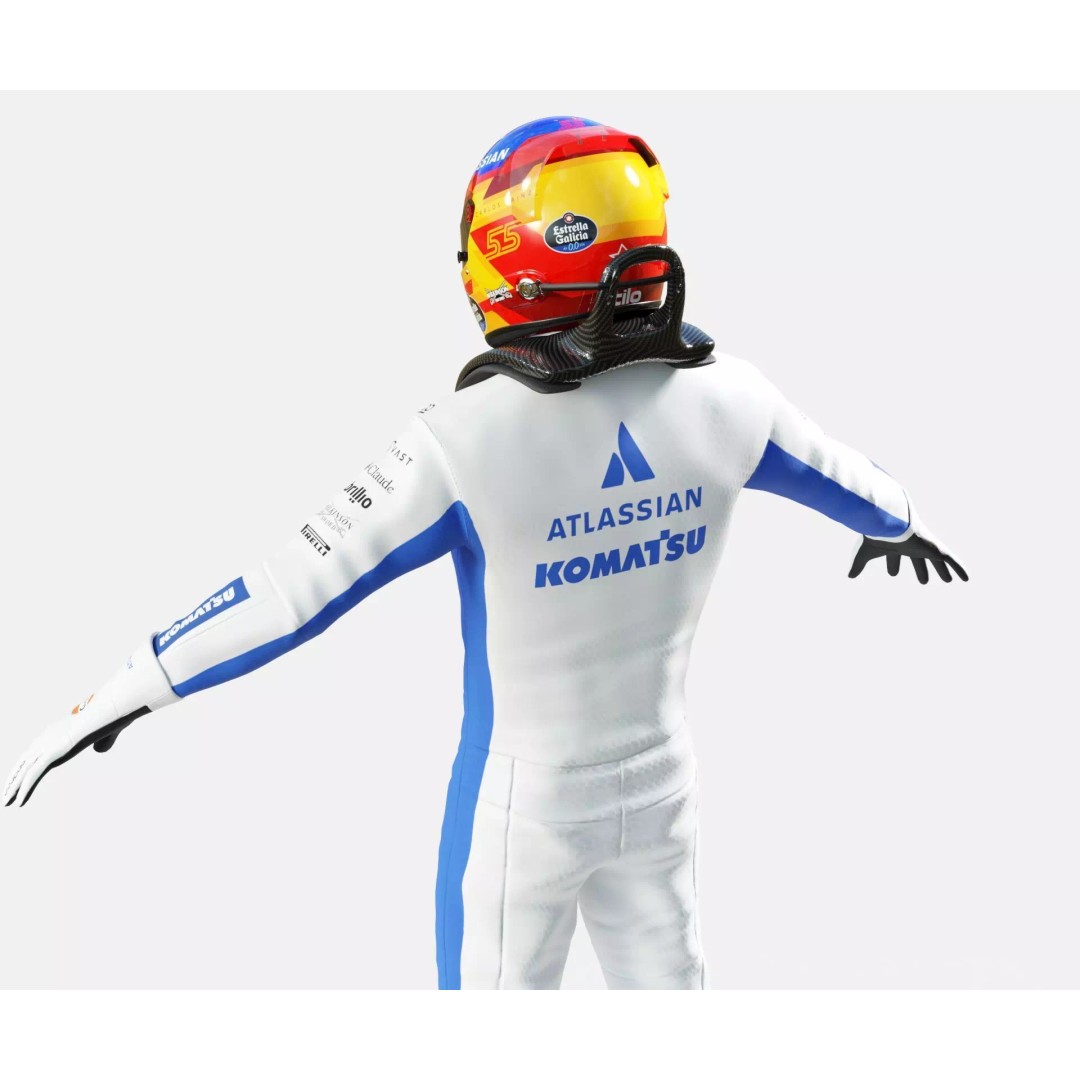 F1 Williams Racing Suits 2026 3D Model – Rigged PBR Asset, FBX, Blender - View 41
