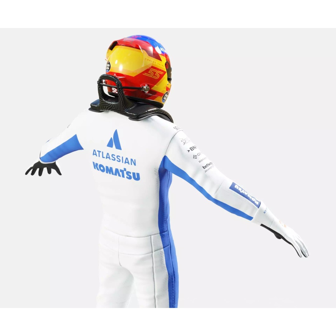 F1 Williams Racing Suits 2026 3D Model – Rigged PBR Asset, FBX, Blender - View 42