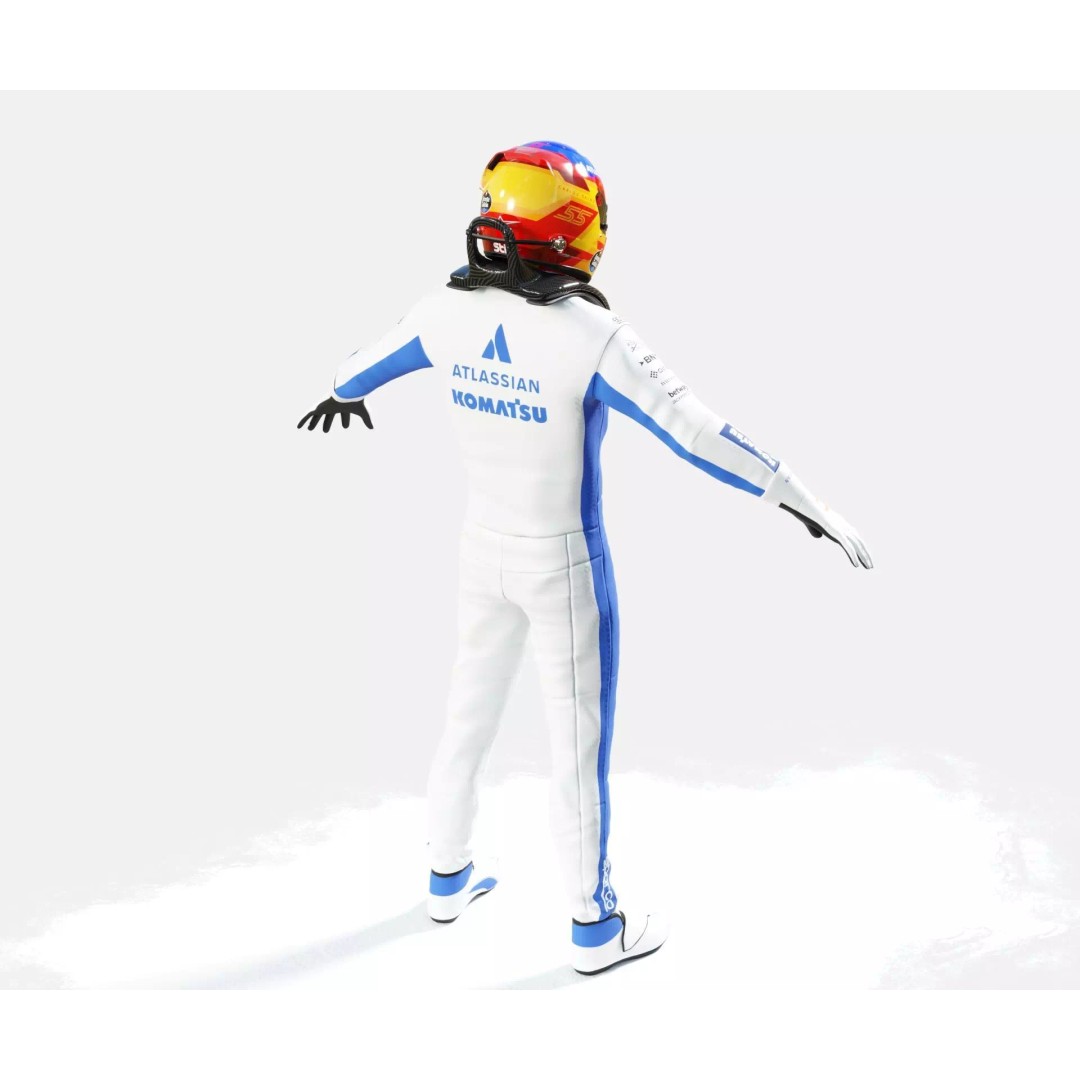 F1 Williams Racing Suits 2026 3D Model – Rigged PBR Asset, FBX, Blender - View 43
