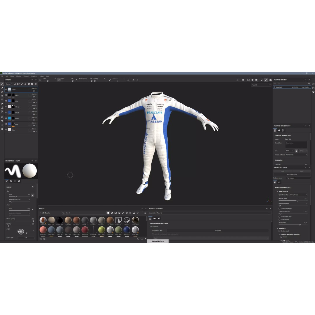 F1 Williams Racing Suits 2026 3D Model – Rigged PBR Asset, FBX, Blender - View 9