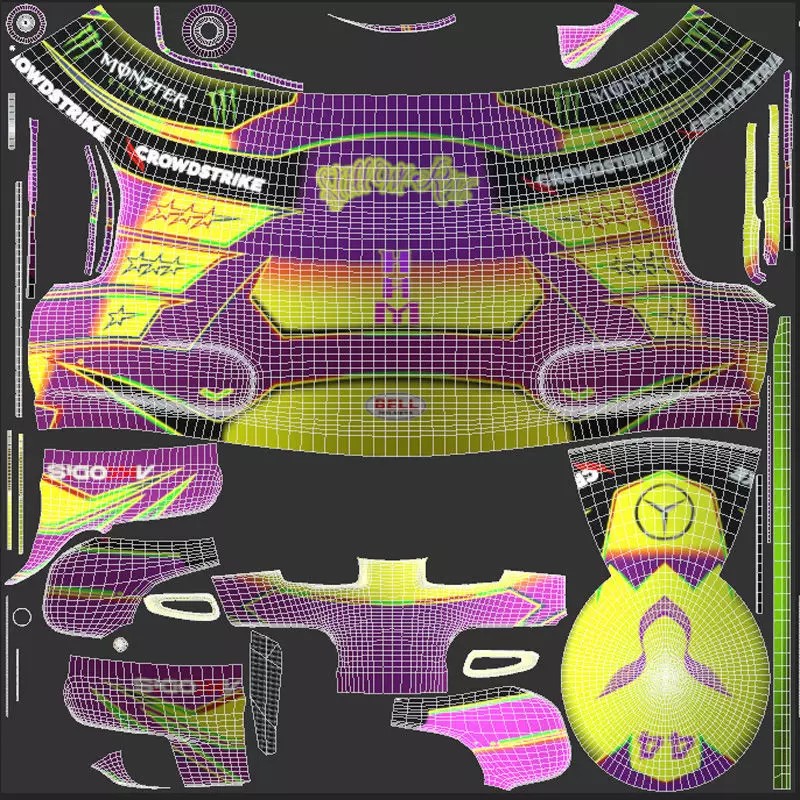 F1 Mercedes Helmets 2023 3D Model – High Detail PBR Game Asset, FBX, OBJ