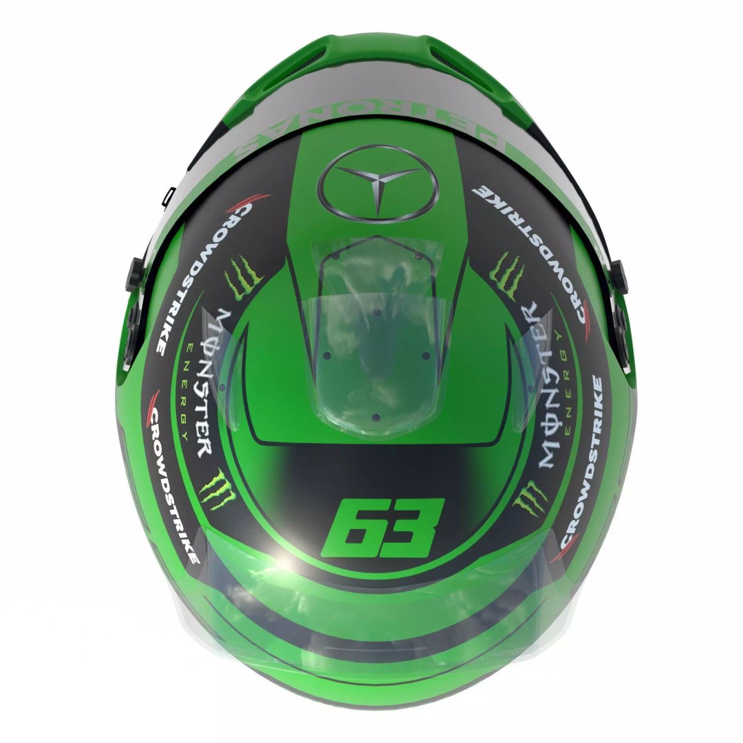 F1 Mercedes Helmets 2023 3D Model – High Detail PBR Game Asset, FBX, OBJ - View 13