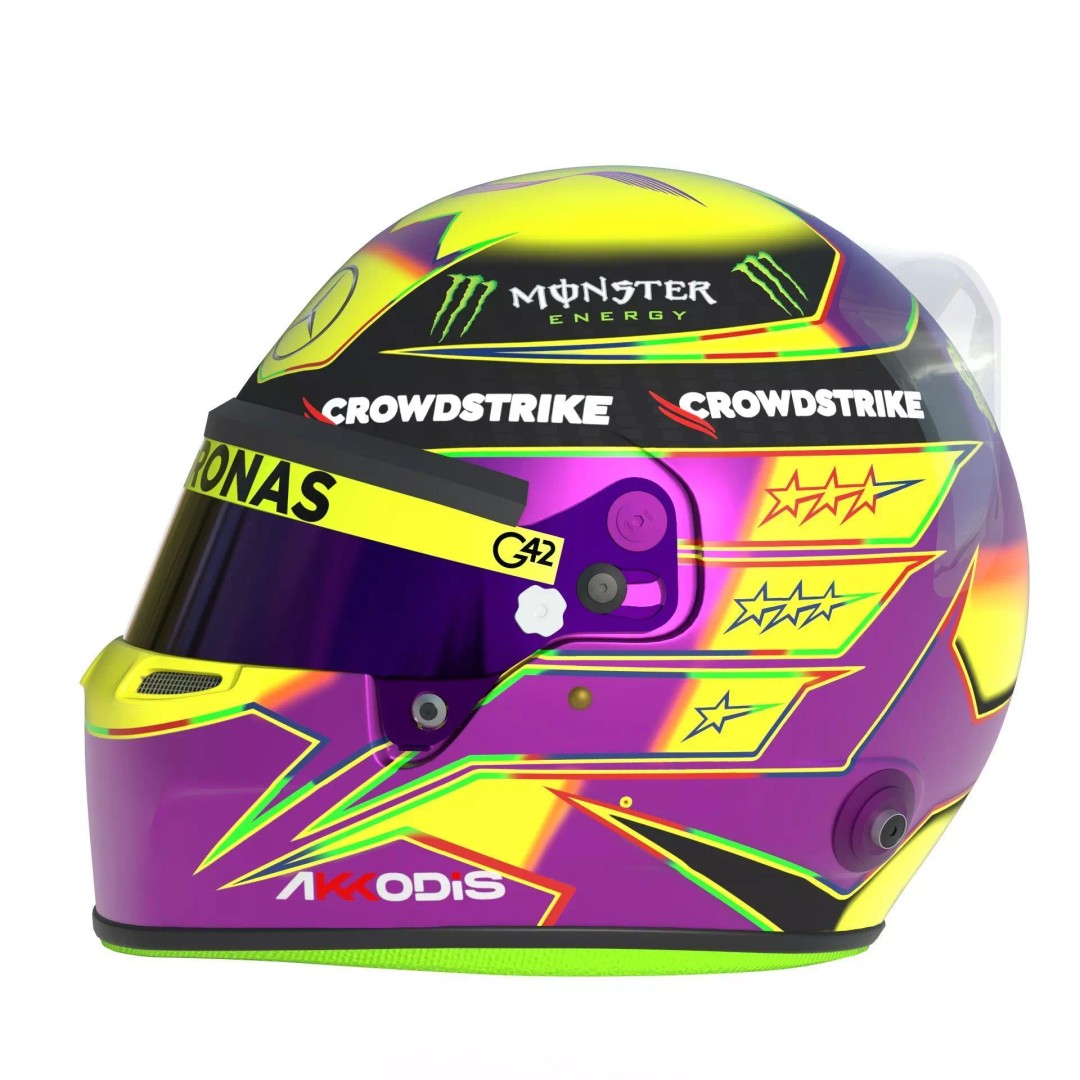 F1 Mercedes Helmets 2023 3D Model – High Detail PBR Game Asset, FBX, OBJ - View 16