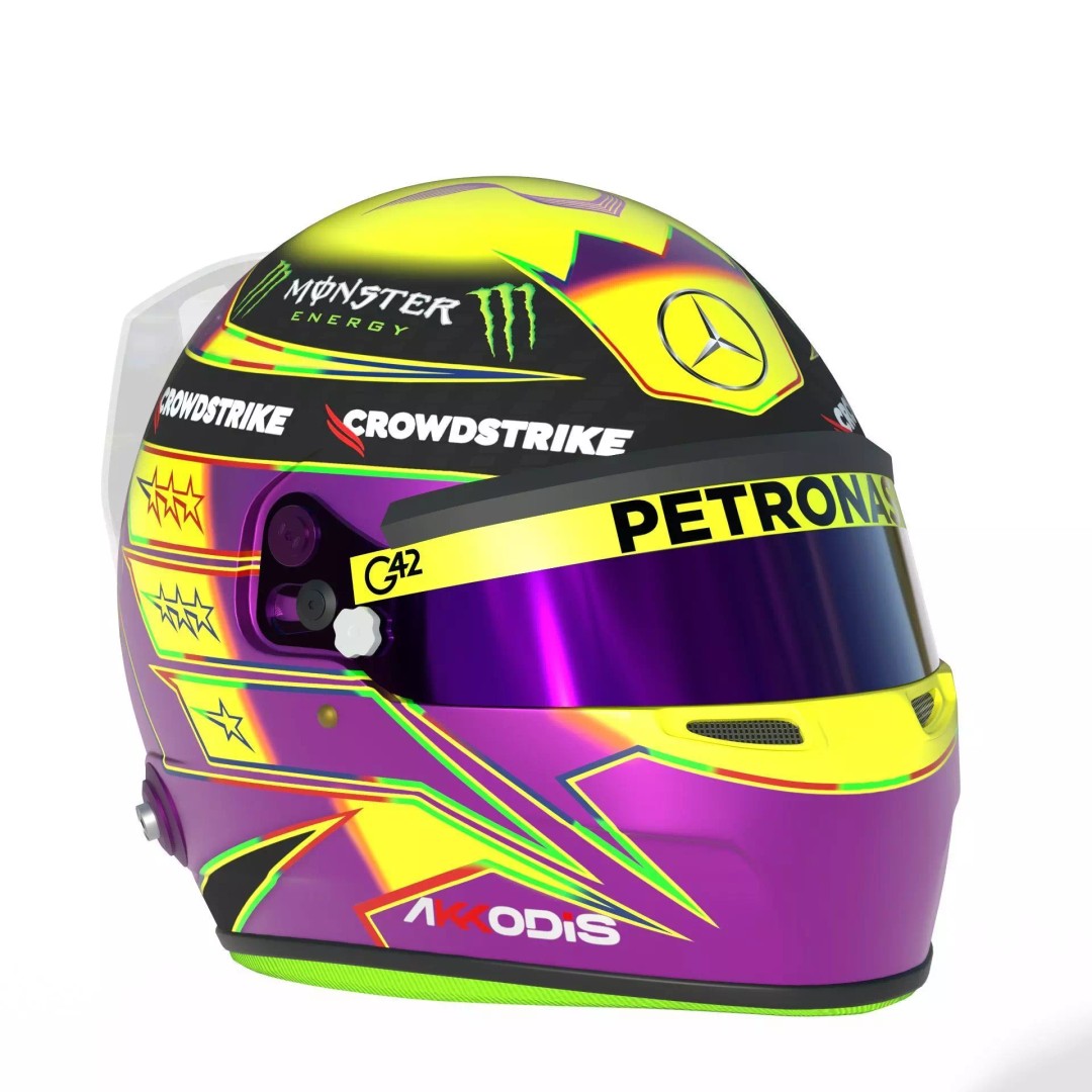F1 Mercedes Helmets 2023 3D Model – High Detail PBR Game Asset, FBX, OBJ - View 21