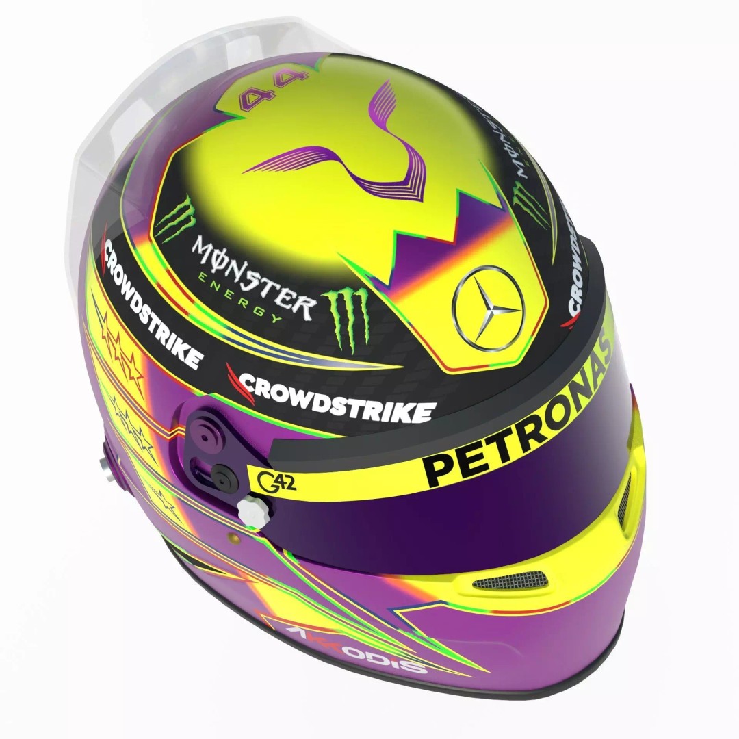 F1 Mercedes Helmets 2023 3D Model – High Detail PBR Game Asset, FBX, OBJ - View 22