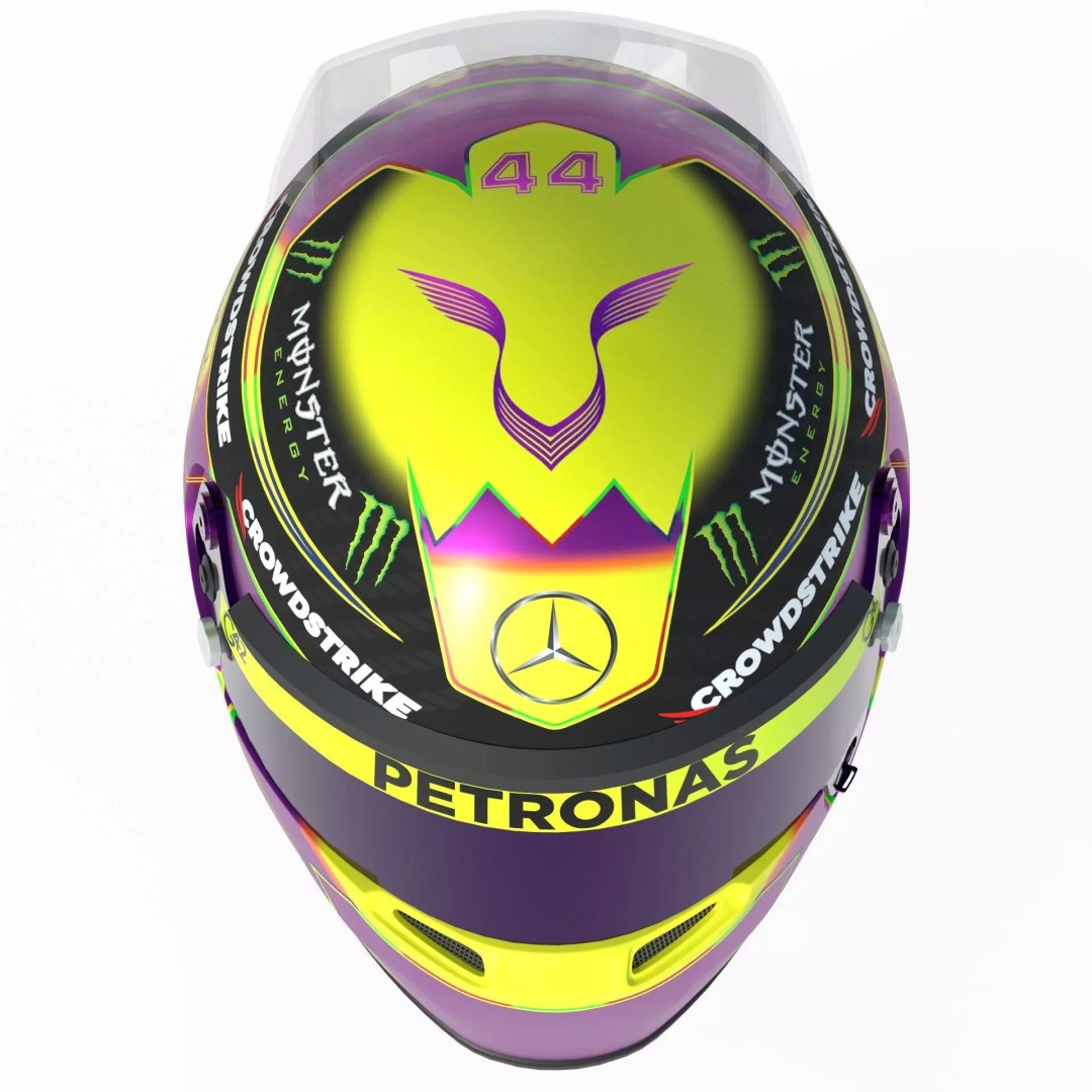 F1 Mercedes Helmets 2023 3D Model – High Detail PBR Game Asset, FBX, OBJ - View 23