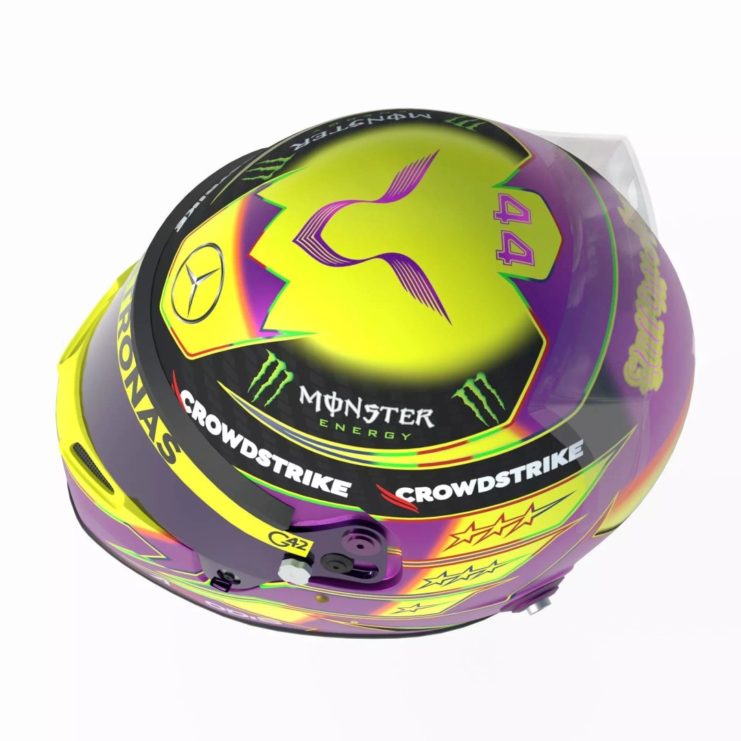 F1 Mercedes Helmets 2023 3D Model – High Detail PBR Game Asset, FBX, OBJ - View 24