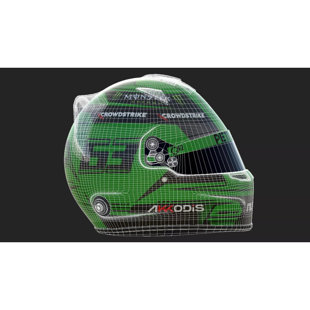 F1 Mercedes Helmets 2023 3D Model – High Detail PBR Game Asset, FBX, OBJ - View 33