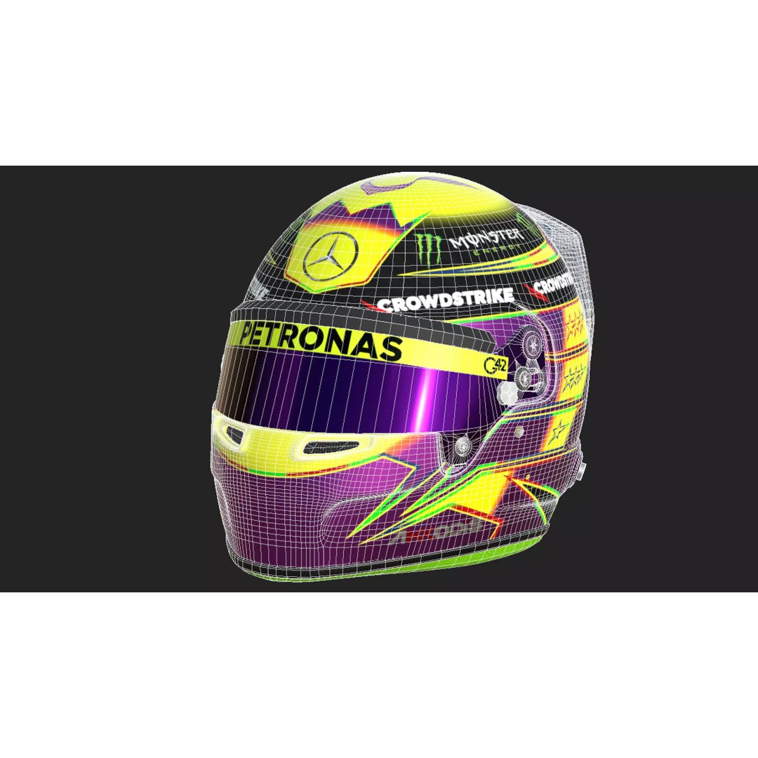 F1 Mercedes Helmets 2023 3D Model – High Detail PBR Game Asset, FBX, OBJ - View 34