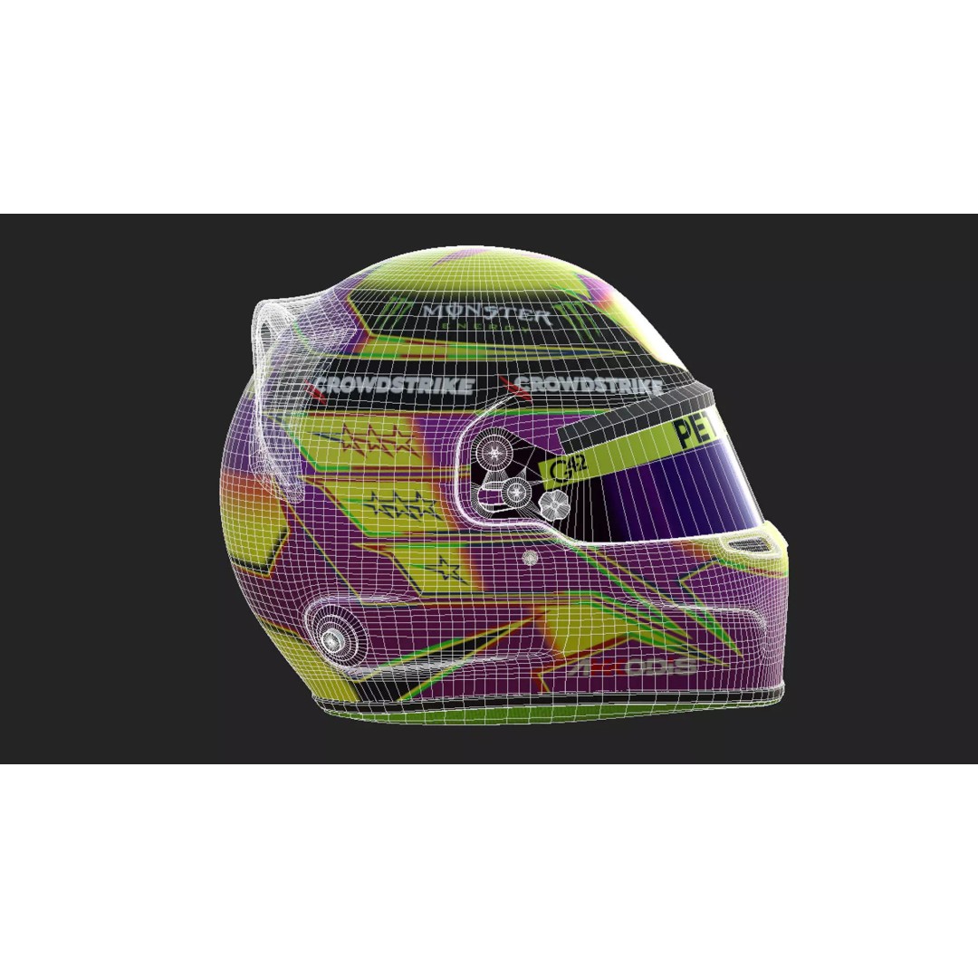 F1 Mercedes Helmets 2023 3D Model – High Detail PBR Game Asset, FBX, OBJ - View 35