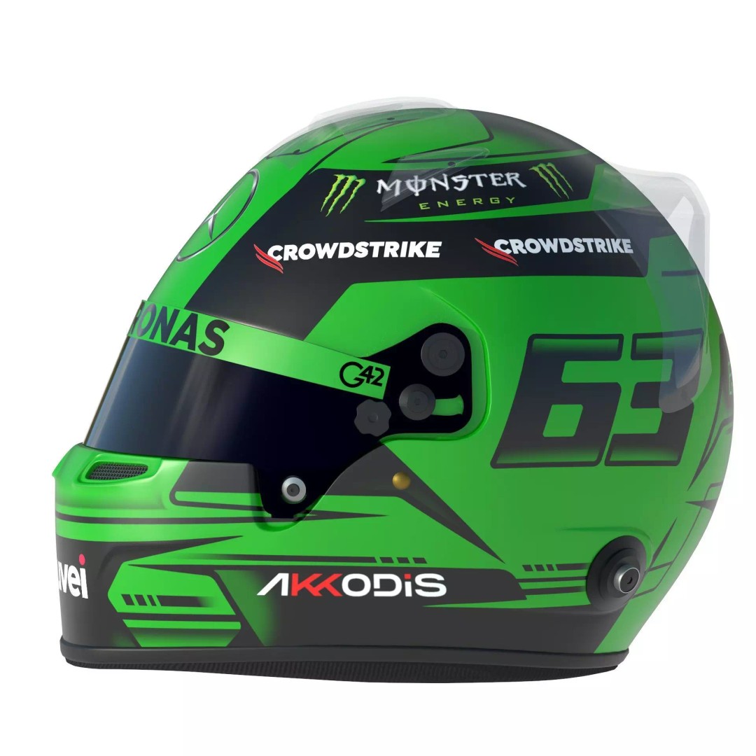 F1 Mercedes Helmets 2023 3D Model – High Detail PBR Game Asset, FBX, OBJ - View 5