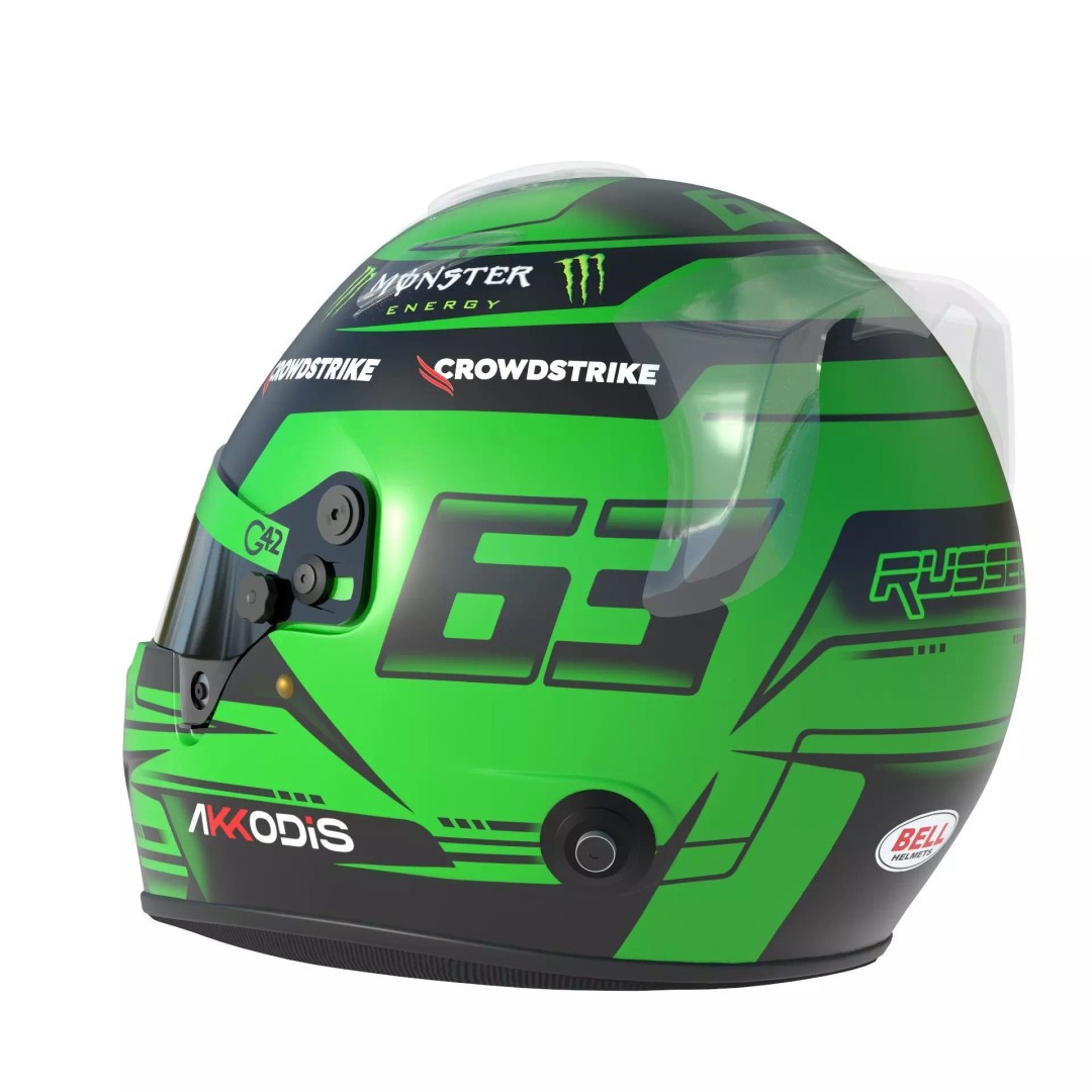 F1 Mercedes Helmets 2023 3D Model – High Detail PBR Game Asset, FBX, OBJ - View 6
