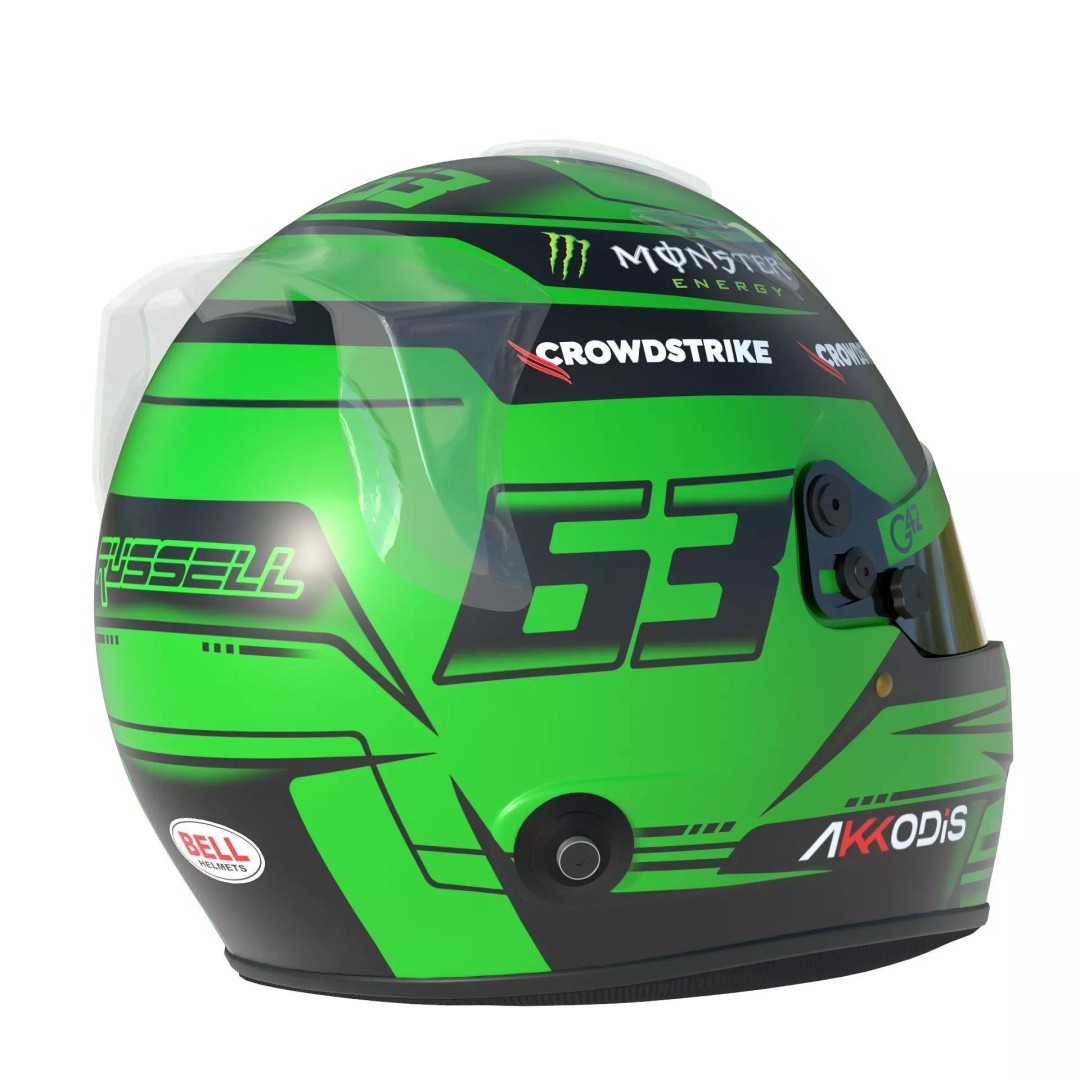 F1 Mercedes Helmets 2023 3D Model – High Detail PBR Game Asset, FBX, OBJ - View 8