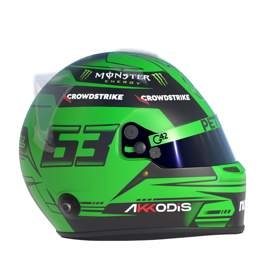 F1 Mercedes Helmets 2023 3D Model – High Detail PBR Game Asset, FBX, OBJ - View 9
