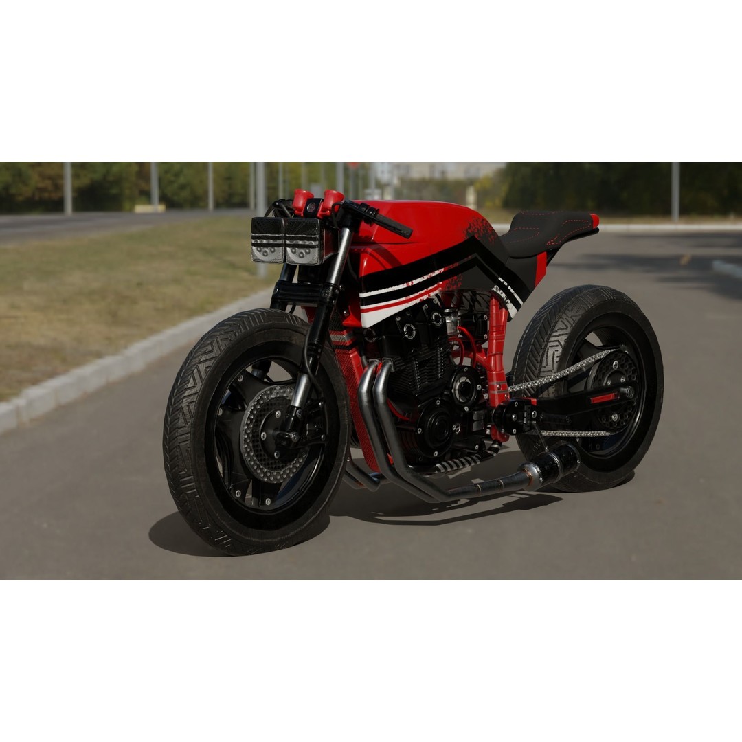 Racing Bike 3D Model – Realistic PBR Textured Game Asset, FBX, OBJ - View 20