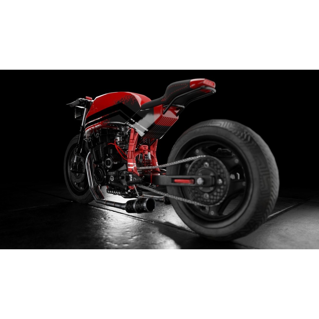 Racing Bike 3D Model – Realistic PBR Textured Game Asset, FBX, OBJ - View 9