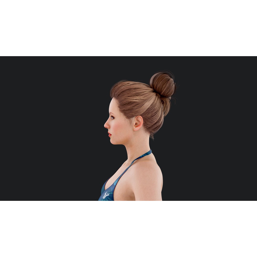 Female Windsurf 3D Model – Low Poly Rigged Character, FBX, OBJ - View 15