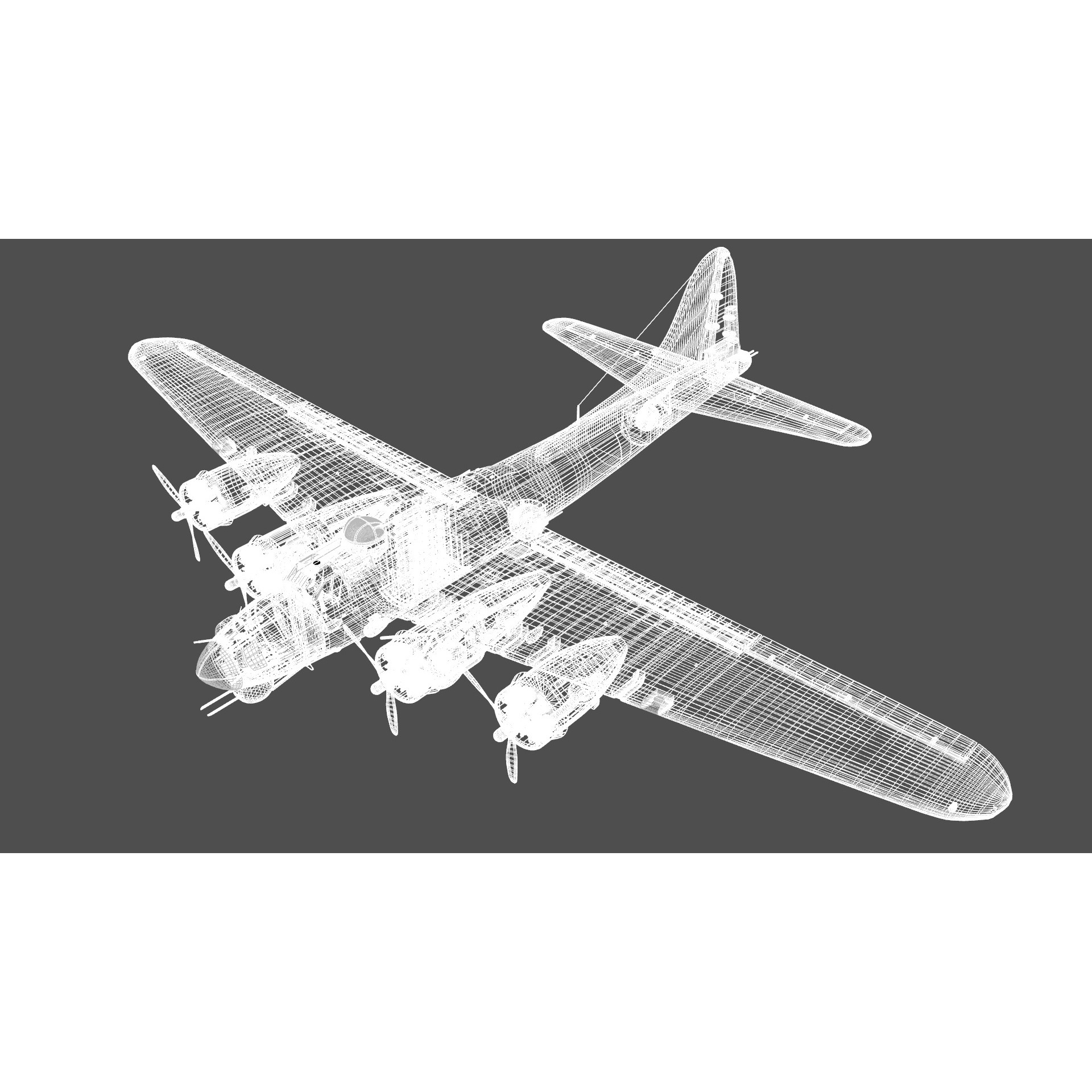 Boeing B-17 Flying Fortress - Low-Poly Game-Ready 3D Model