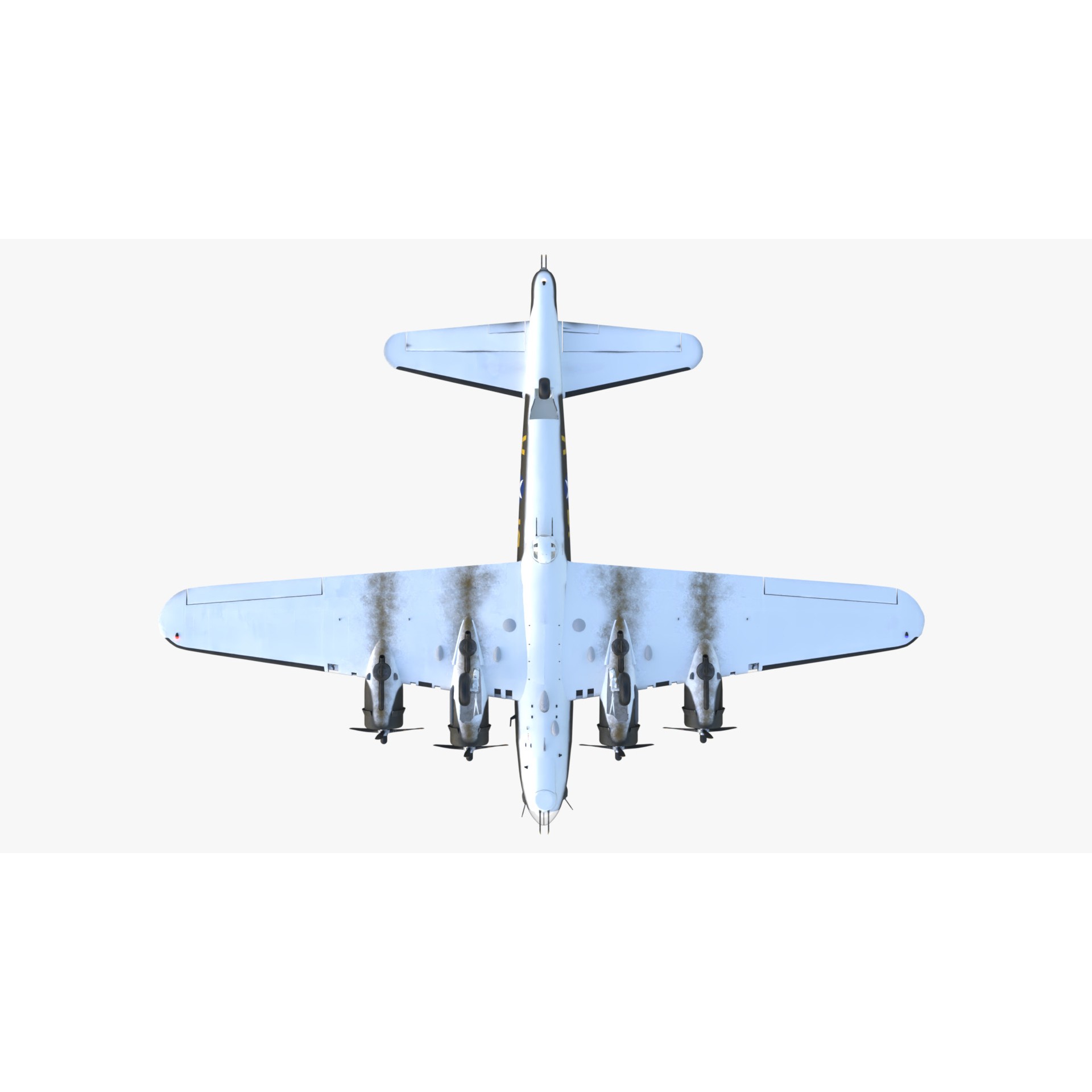 Boeing B-17 Flying Fortress - Low-Poly Game-Ready 3D Model - View 11