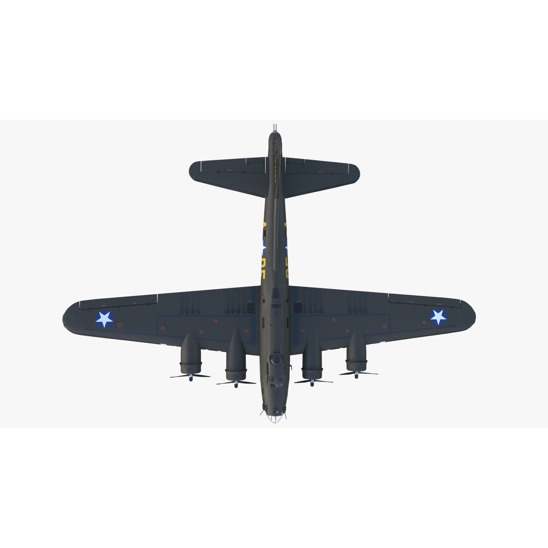 Boeing B-17 Flying Fortress - Low-Poly Game-Ready 3D Model - View 15