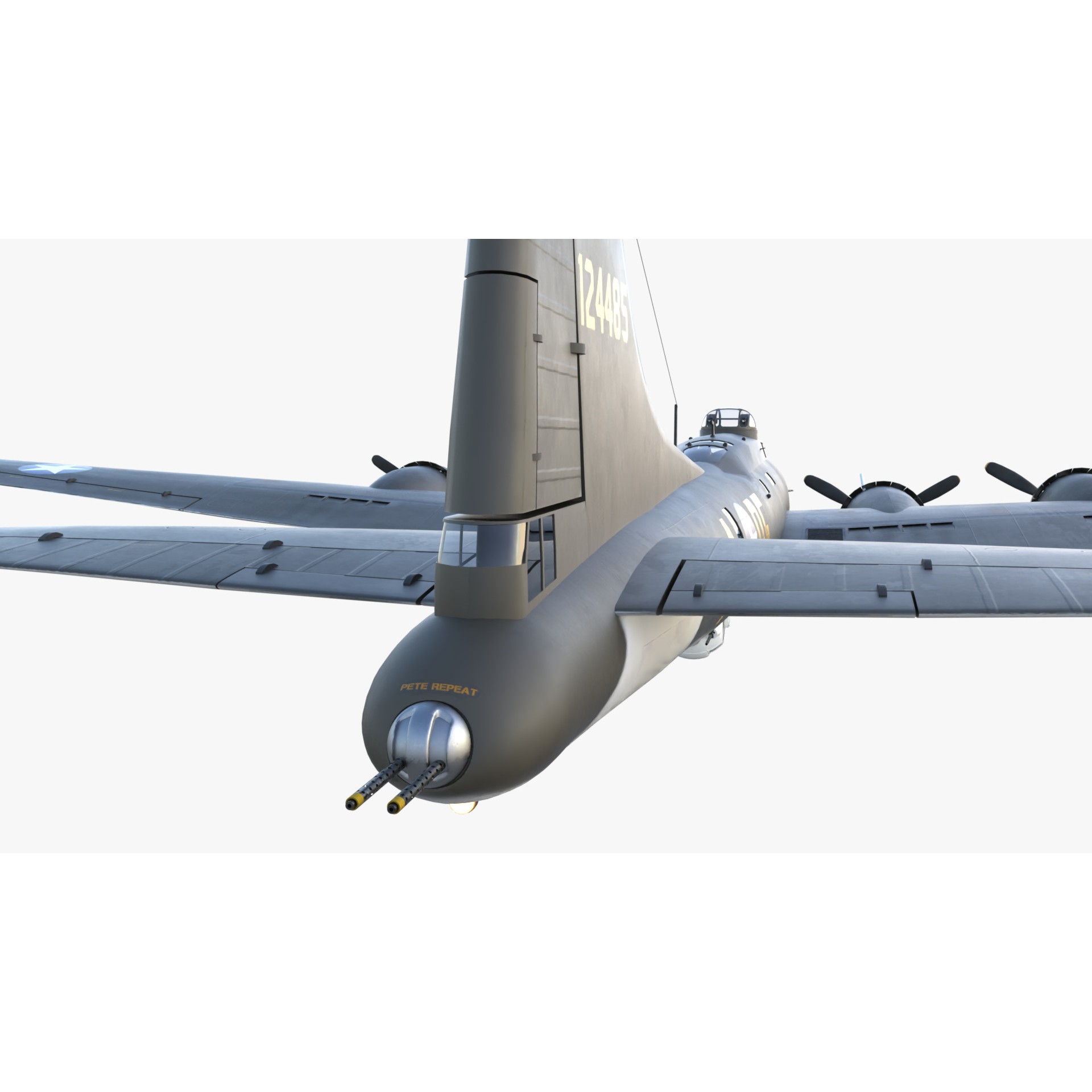 Boeing B-17 Flying Fortress - Low-Poly Game-Ready 3D Model - View 16