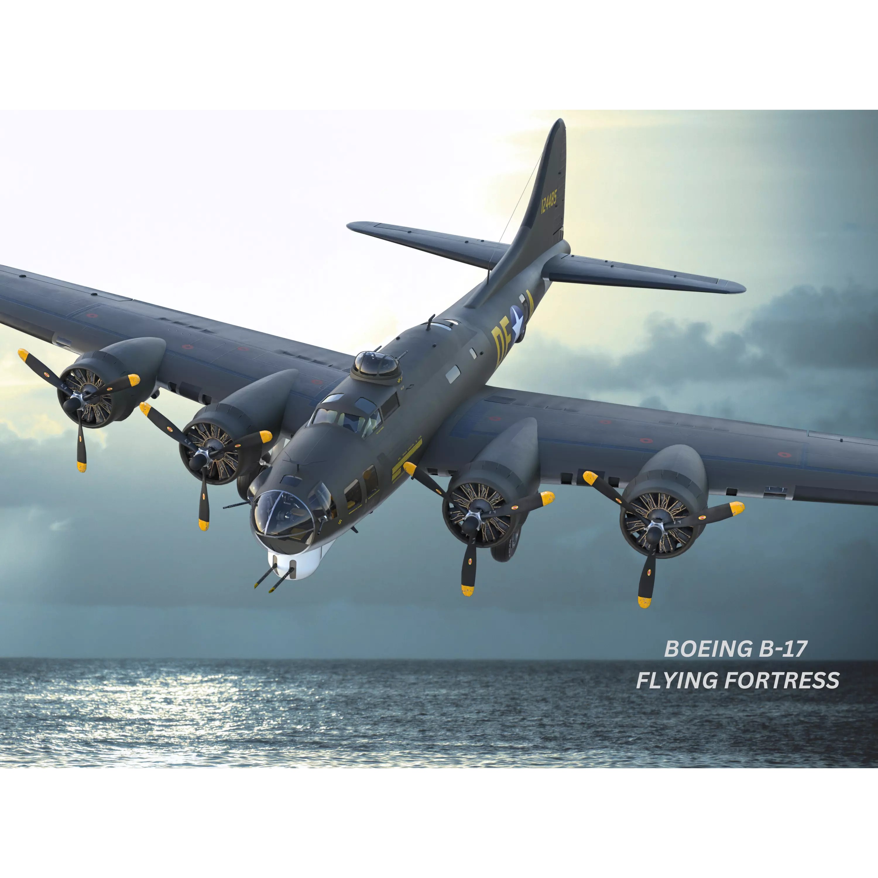 Boeing B-17 Flying Fortress - Low-Poly Game-Ready 3D Model - View 2