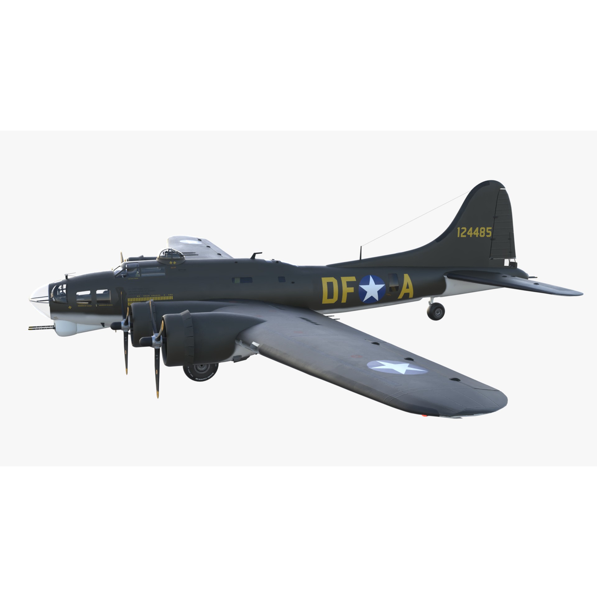 Boeing B-17 Flying Fortress - Low-Poly Game-Ready 3D Model - View 5