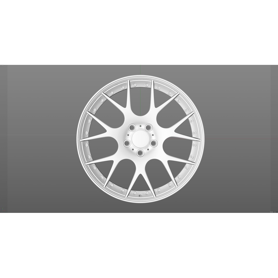 BBS CH-R2 3D Model – Low Poly Vehicle Wheel, PBR Textures, FBX - View 15