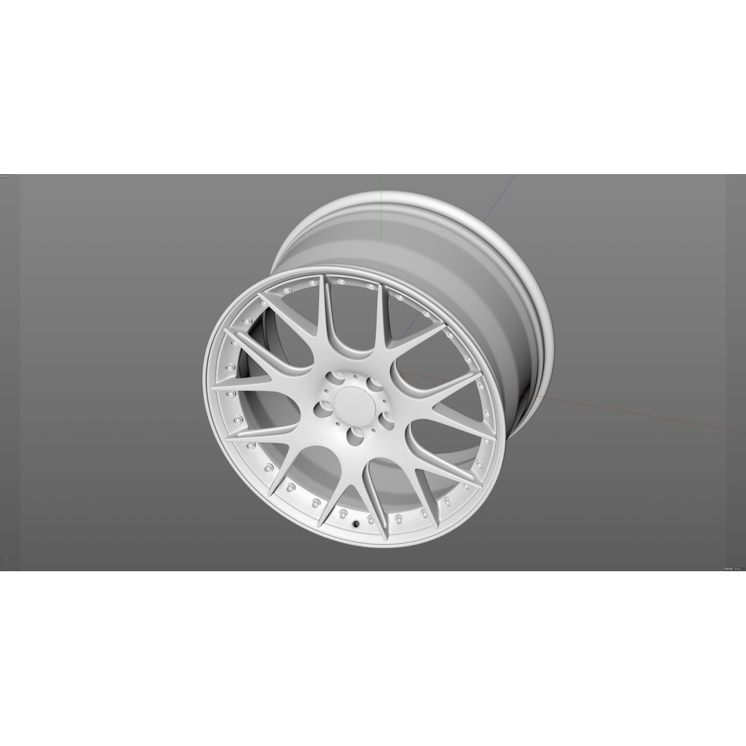 BBS CH-R2 3D Model – Low Poly Vehicle Wheel, PBR Textures, FBX - View 16