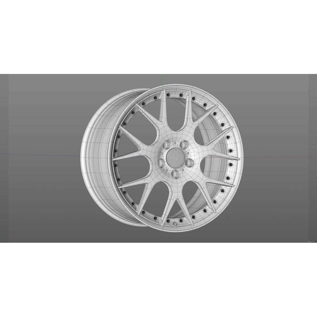 BBS CH-R2 3D Model – Low Poly Vehicle Wheel, PBR Textures, FBX - View 25