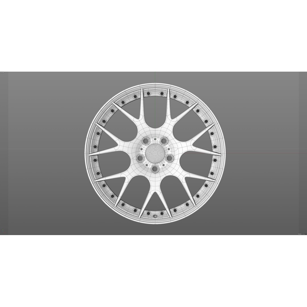 BBS CH-R2 3D Model – Low Poly Vehicle Wheel, PBR Textures, FBX - View 26