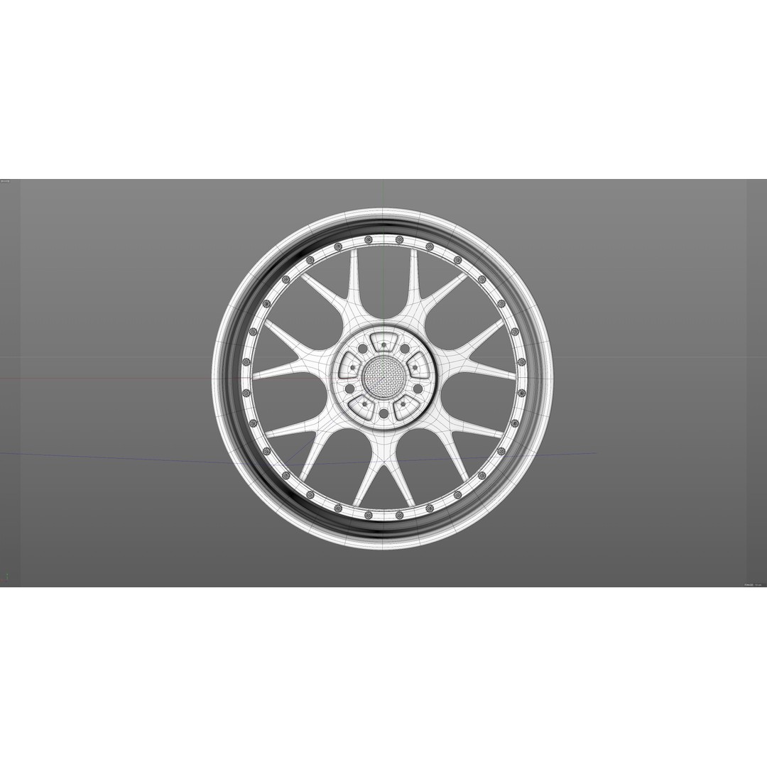 BBS CH-R2 3D Model – Low Poly Vehicle Wheel, PBR Textures, FBX - View 29