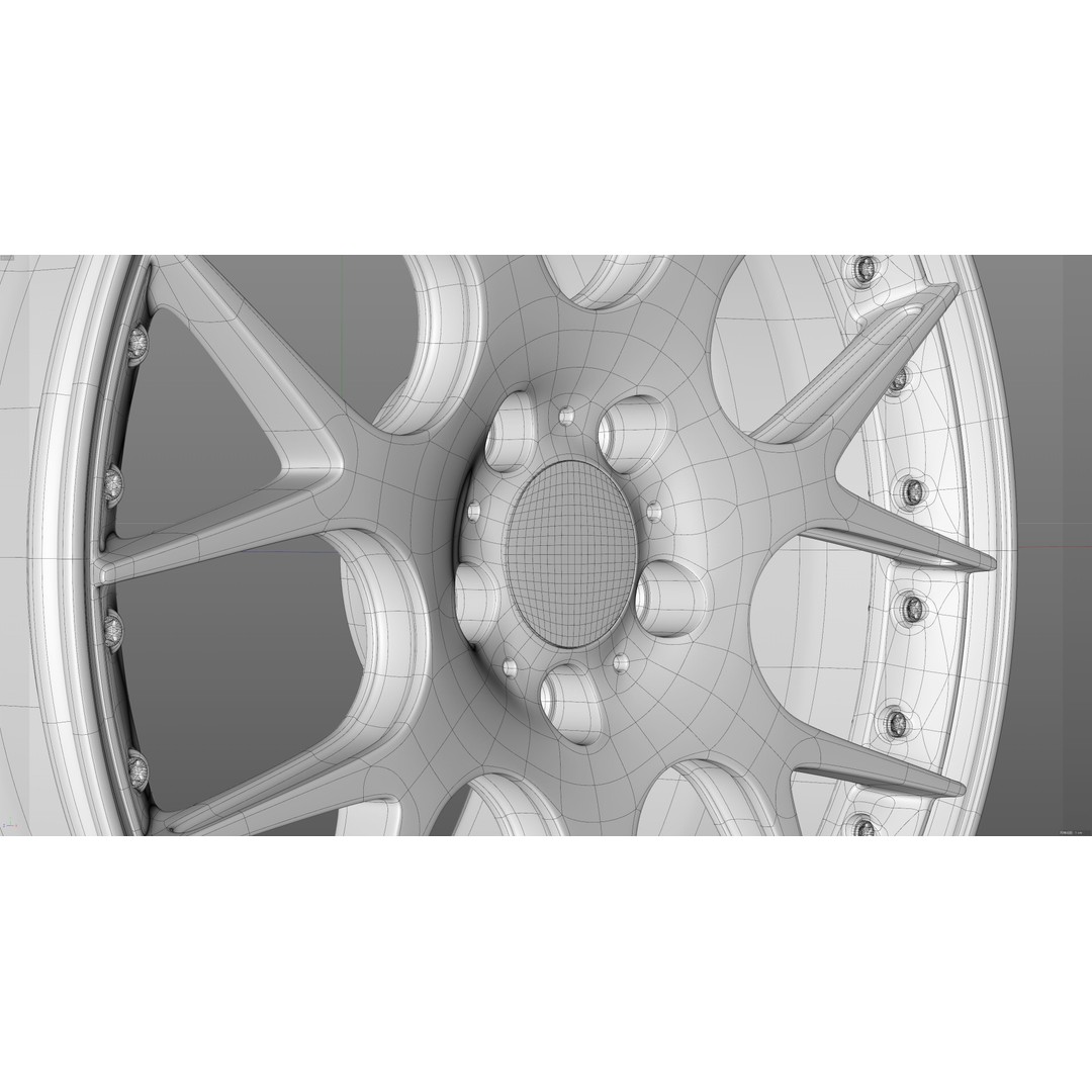BBS CH-R2 3D Model – Low Poly Vehicle Wheel, PBR Textures, FBX - View 33