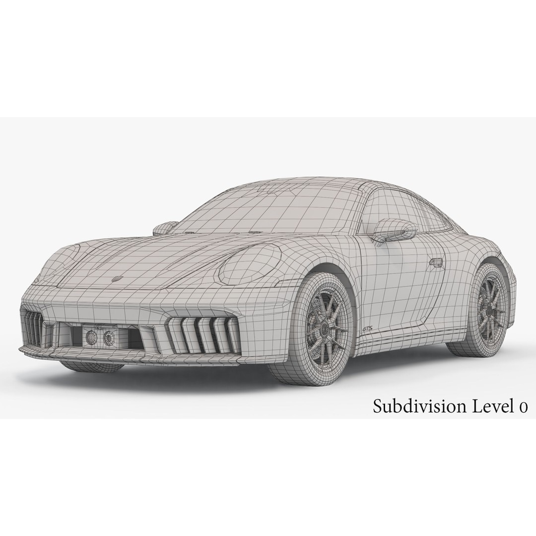 Porsche 911 Carrera GTS 3D Model – High Poly Sports Car, FBX/OBJ - View 16