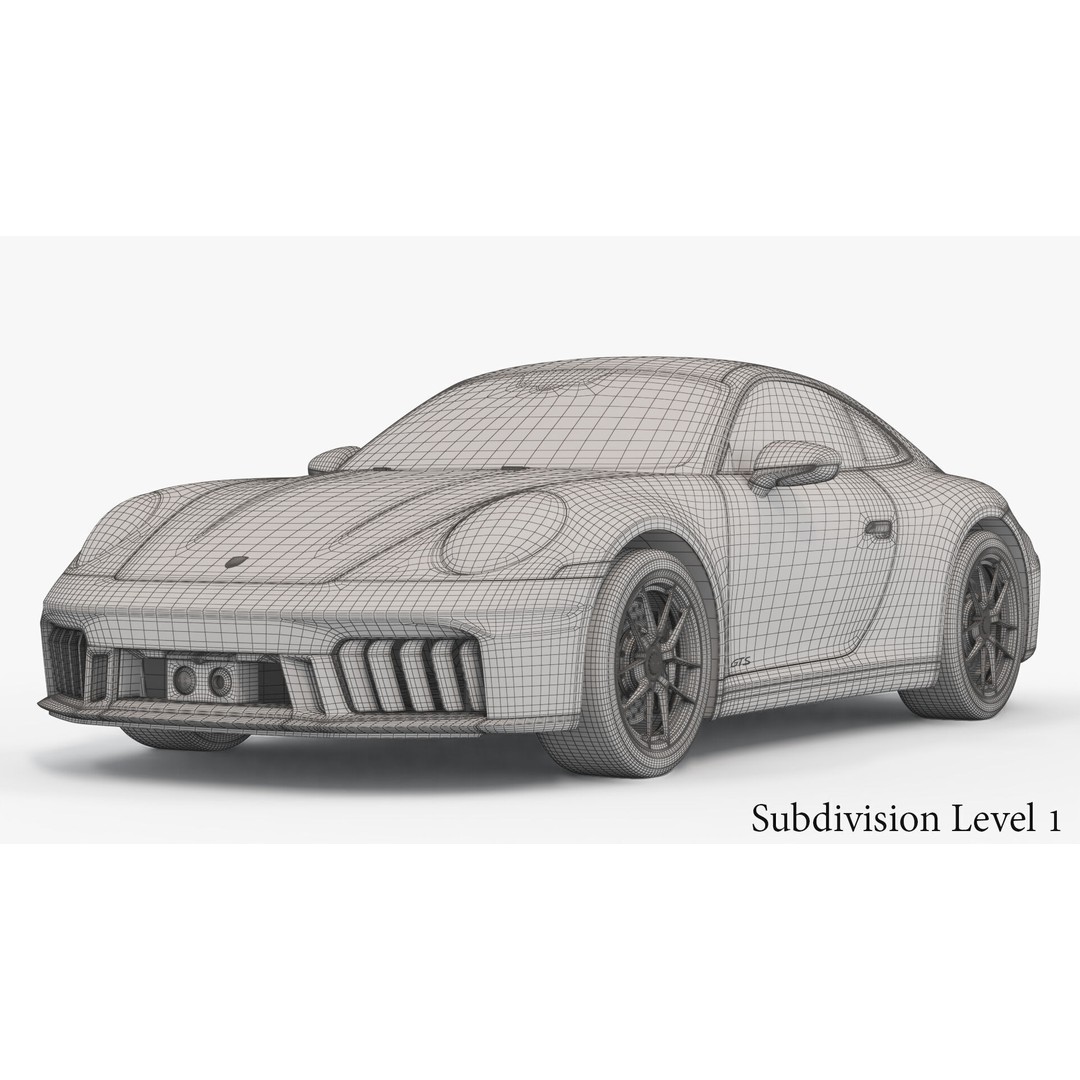 Porsche 911 Carrera GTS 3D Model – High Poly Sports Car, FBX/OBJ - View 17