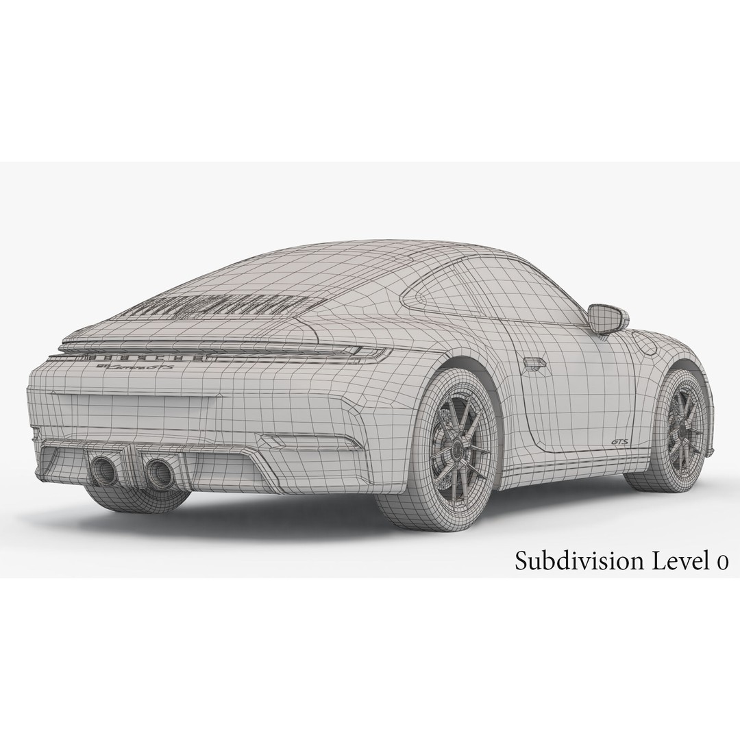Porsche 911 Carrera GTS 3D Model – High Poly Sports Car, FBX/OBJ - View 18