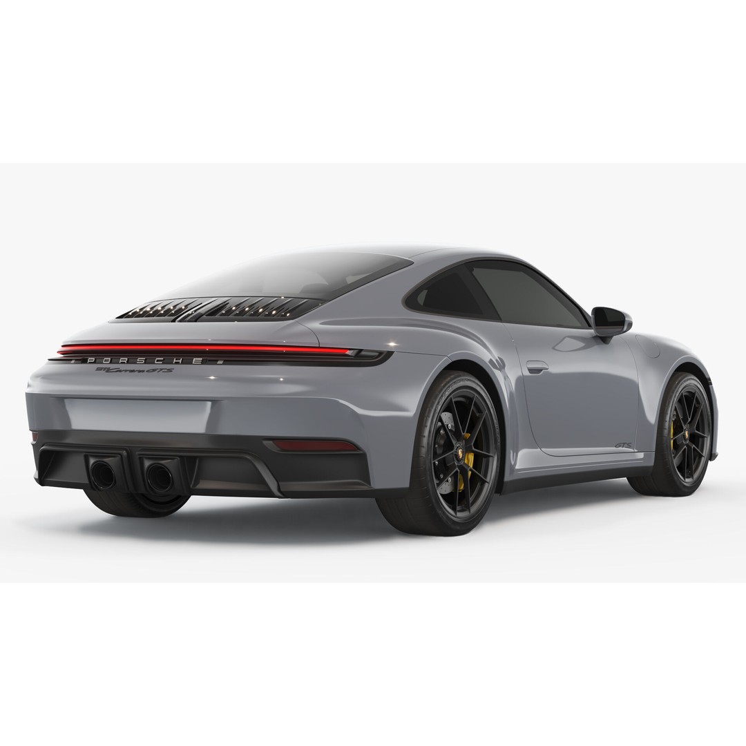 Porsche 911 Carrera GTS 3D Model – High Poly Sports Car, FBX/OBJ - View 3