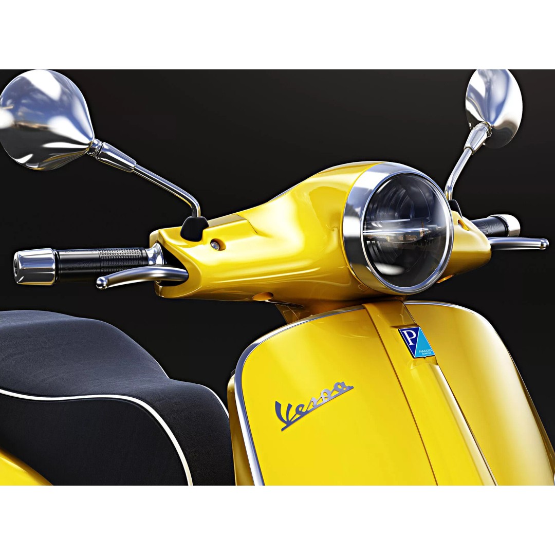 2020 Vespa GTS Super HPE 3D Model – High Poly PBR Game Asset, FBX, OBJ - View 15