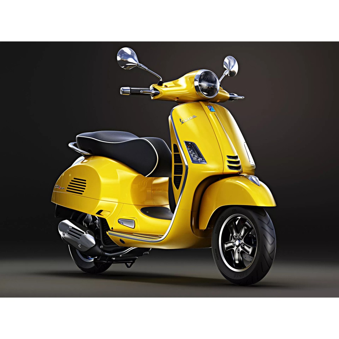 2020 Vespa GTS Super HPE 3D Model – High Poly PBR Game Asset, FBX, OBJ - View 2