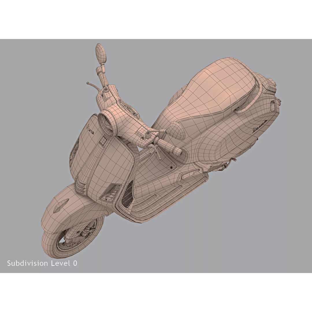 2020 Vespa GTS Super HPE 3D Model – High Poly PBR Game Asset, FBX, OBJ - View 20