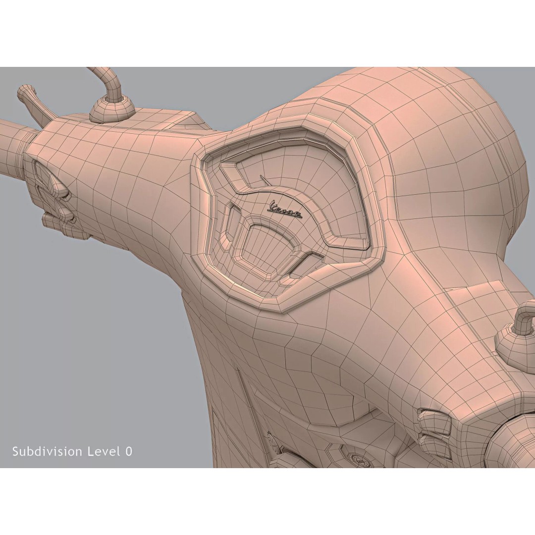 2020 Vespa GTS Super HPE 3D Model – High Poly PBR Game Asset, FBX, OBJ - View 24